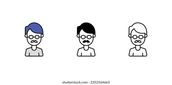 Professor icon design with white background stock illustration