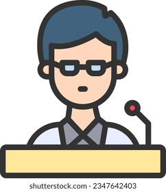 Professor Icon-Bild. Geeignet für mobile Anwendungen.