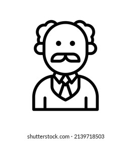 Professor Icon. Line Art Style Design Isolated On White Background