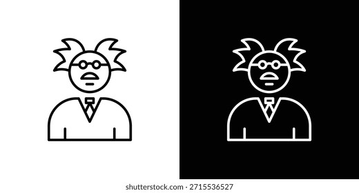 Professorensymbol im Liniendesign. Bearbeitbare Strichsymbole.