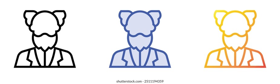 professor icon. Linear, Blue Fill and Gradient Style Design Isolated On White Background