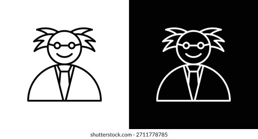Kontur des Professorensymbols. Vektorisoliertes Piktogramm für das Web