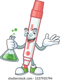 Professor icon red white board marker with mascot
