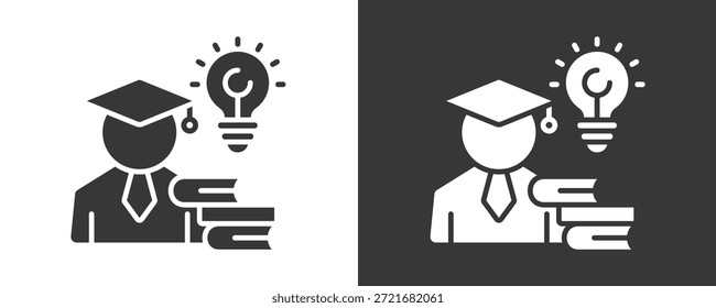 Colección De Vector Del Conjunto Del Icono Del Profesor Aislada En Blanco Y Negro
