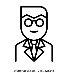 Professor icon in thin line style Vector illustration graphic design