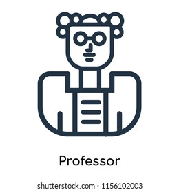 Professor icon vector isolated on white background, Professor transparent sign , thin symbols or lined elements in outline style