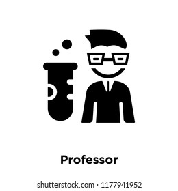 Professor icon vector isolated on white background, logo concept of Professor sign on transparent background, filled black symbol
