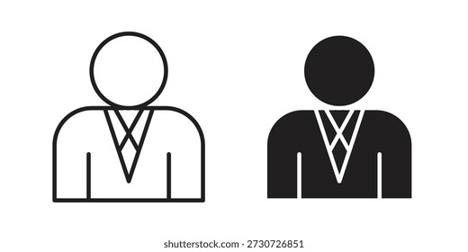 Professor icons for design. Easily editable stroke. Modern flat design.