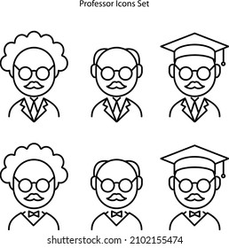 professor icons set isolated on white background. professor icon thin line outline linear professor symbol for logo, web, app, UI. professor icon simple sign.