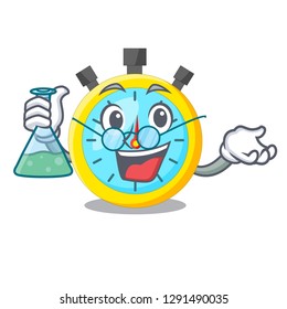 Professor isolated stopwatch with in the character