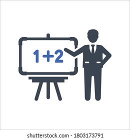 Profesor, icono de conferencia, gráficos vectoriales