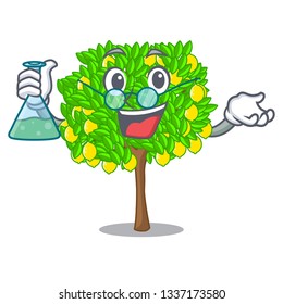 Professor lemon tree isolated with the mascot