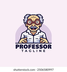 Professor logo mascot cartoon character