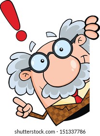 Professor Looking Around A Blank Sign With Advice