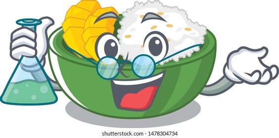 Professor mango sticky rice in cartoon plate