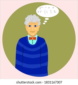 Professor für Mathematik und algebraische Zeichen