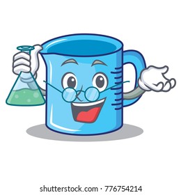 Professor measuring cup character cartoon