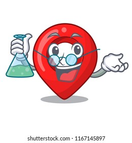 Professor navigation pin location map character cartoon