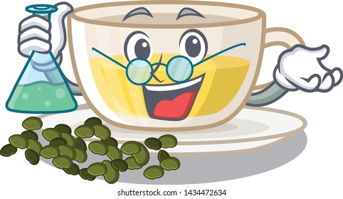 Professor oolong tea isolated in the mascot