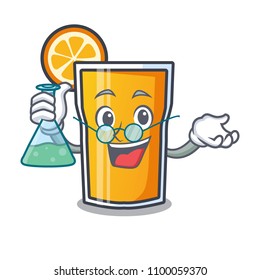 Professor orange juice character cartoon
