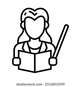 Icono de esquema de profesor, Ilustración vectorial