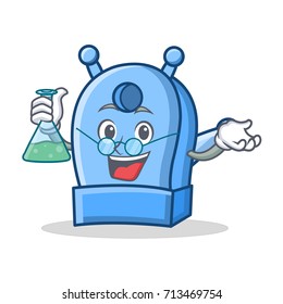Professor pencil sharpener character cartoon