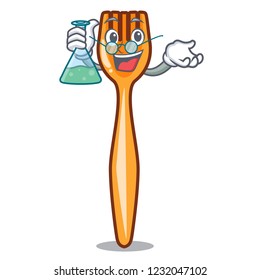 Professor plastic fork cartoon with the isolated