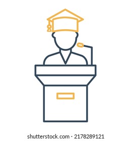 Professor presentation Vector icon which is suitable for commercial work and easily modify or edit it
