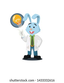 professor rabbit got an idea isolated white
