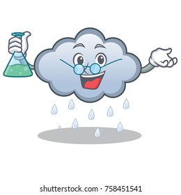 Professor rain cloud character cartoon