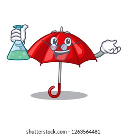 Professor red umbrellas isolated in a mascot
