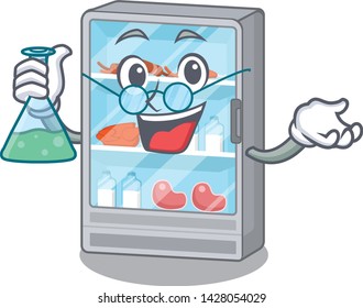 Professor refrigerator next to the mascot table