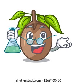 Professor sapodilla fruit isolated on the mascot