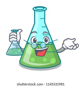 Professor science beaker character cartoon