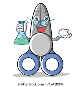 Professor scissor character cartoon style