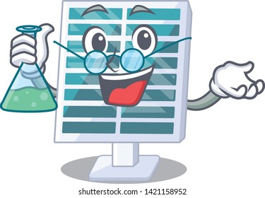 Professor solar penels in the cartoon shape