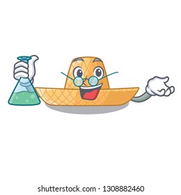 Professor straw hat in the shape mascot