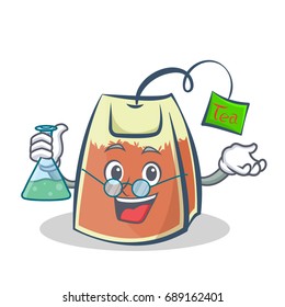 Professor tea bag character cartoon vector art