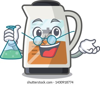 Professor tea maker in the cartoon shape