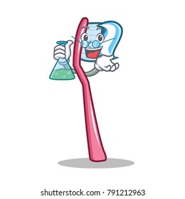 Professor toothbrush character cartoon style