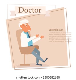 Professor Vector. Cartoon. Isolated art on white background. Flat