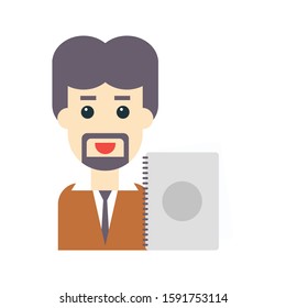 professor vector flat color icon 