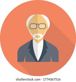 professor vector flat color icon 