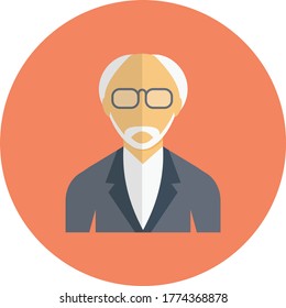 professor vector flat color icon 