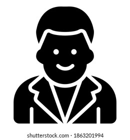 professor vector glyph icon, school and education icon