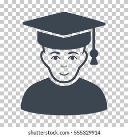 Professor vector icon. Illustration style is flat iconic smooth blue symbol on a chess transparent background.