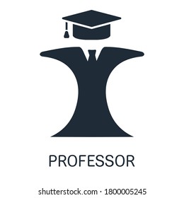 Professor . Vector icon isolated on white background.