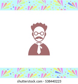 Professor vector icon on white background. Isolated illustration. Business picture.