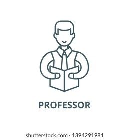 Professor vector line icon, linear concept, outline sign, symbol