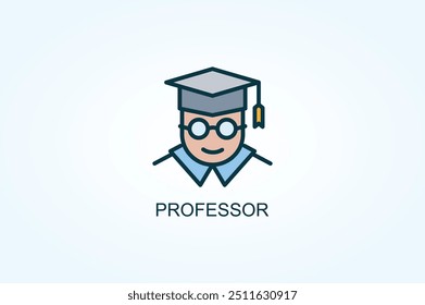 Profesor Vector O Logo Signo Símbolo Ilustración